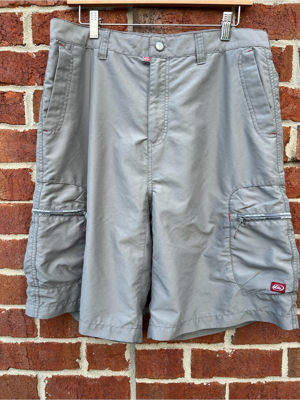Quiksilver Men's Gray Cargo Shorts with Zip Pockets